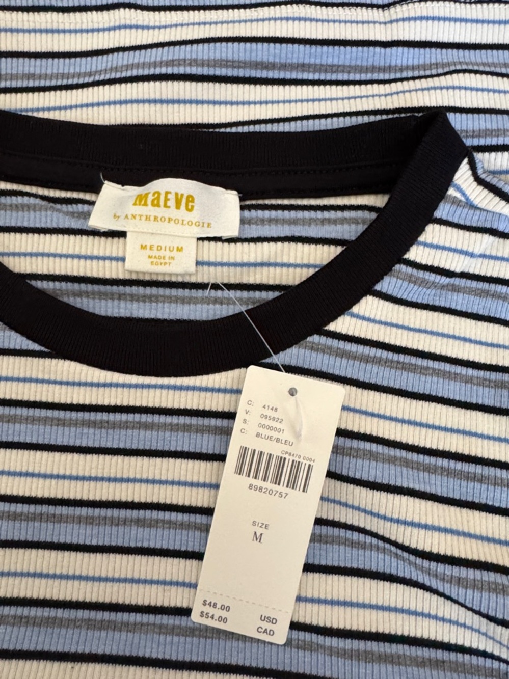 NWT Size M - Anthropologie Retro Stripe Baby Tee by Maeve (NWT US$ 48)